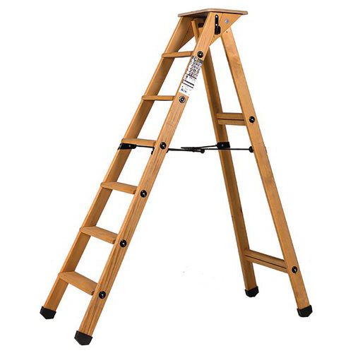Escalera profesional de madera Lyonnais - 3 a 6 peldaños - Duarib