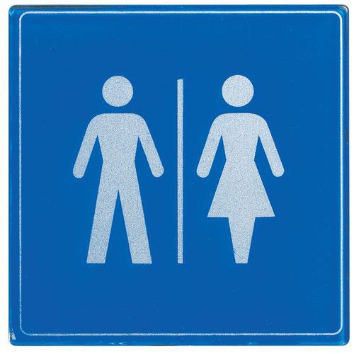 Pictograma cuadrado de plexiglás - Hombres/Mujeres