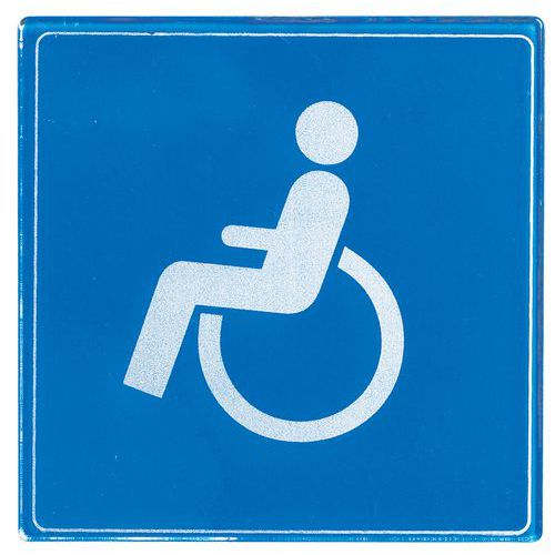 Pictograma cuadrado de plexiglás - Personas con discapacidad