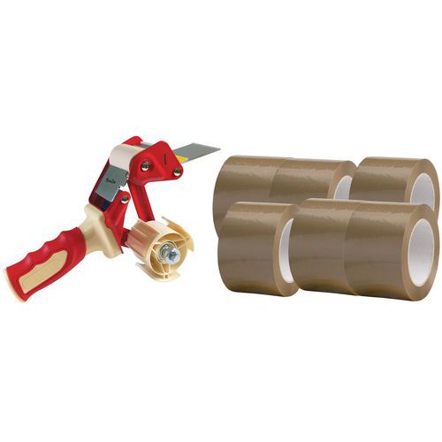 Rollos adhesivos de PVC + 1 dispensador ergonómico - Manutan Expert