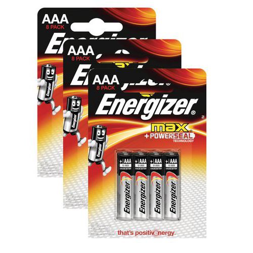 Pila alcalina - MAX AAA/LR03 FSB8 - Lote de 3 packs de 8 unidades - Energizer Pila alcalina - MAX AAA/LR03 FSB8 - Lote de 3 packs de 8 unidades - Energizer