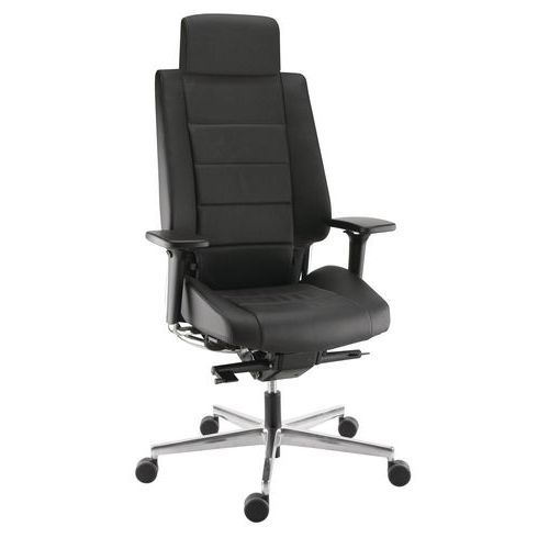 Silla ergonómica con cabezal de cuero o tejido - 24 horas