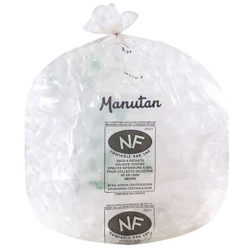 Bolsa de basura transparente - Desechos pesados - De 30 a 110 L - Manutan Expert Bolsa de basura transparente - Desechos pesados - De 30 a 110 L - Manutan Expert