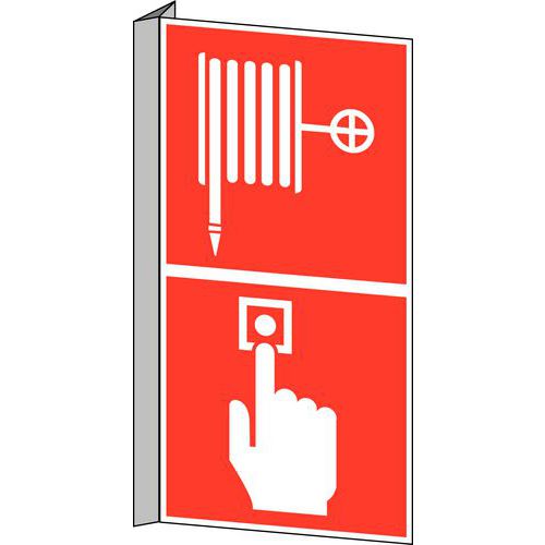 Panel antiincendios - Lanza y botón de alarma contra incendios - Rígido