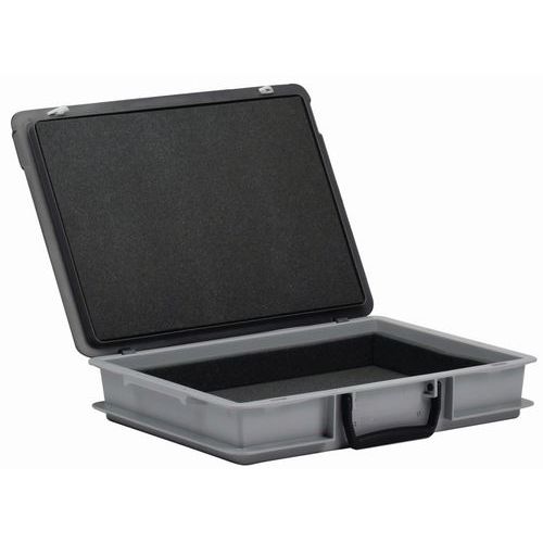 Caja-maletín Rako con tapa - Interior de espuma - 400 mm de longitud