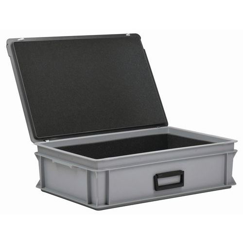 Caja-maletín Rako con tapa - Interior de espuma - 600 mm de longitud