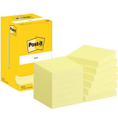 Notas Post-it® 76 x 76 mm, 12 bloques amarillos - Post-it®
