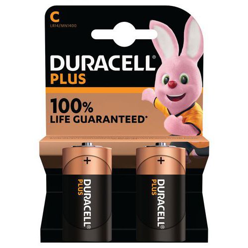 Pila alcalina C Plus 100 % - 2 unidades - Duracell