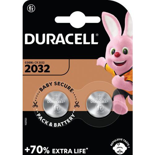 Pila botón de litio CR2032 - Pack de 2 - Duracell