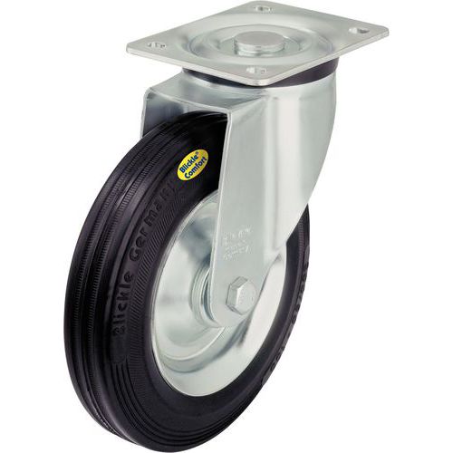 Rueda pivotante con pletina - Carga de 100 a 600 kg