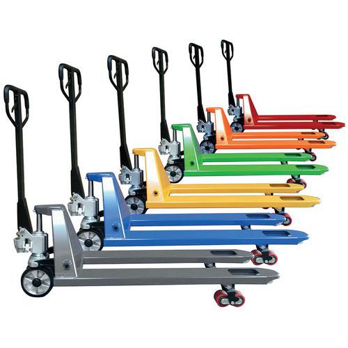 Transpaleta Premium 2500 kg - Color - Con etiqueta para el nombre