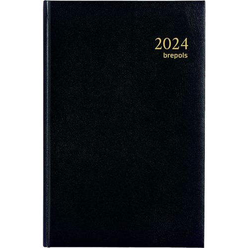 Agenda diaria Minister negra de 22 x 16 cm - Año 2024