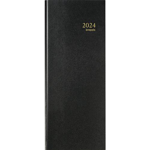 Agenda de banco negra - Año 2024 - Larga, 2 volúmenes de 15 x 33 cm
