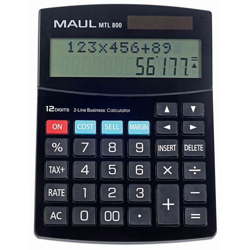 Calculadora de sobremesa MTL 800 - 12 teclas - 2 líneas - Maul