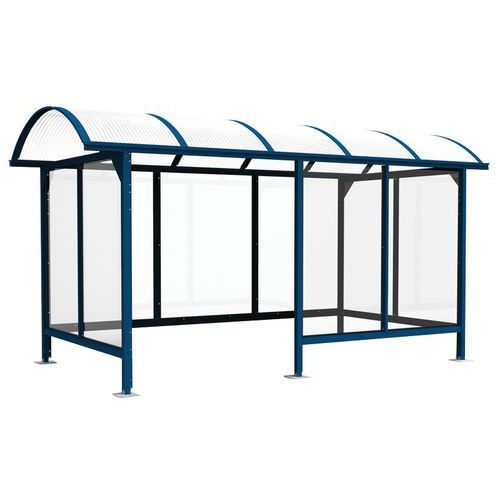 Marquesina para fumadores Standard - 4,5 x 2,5 m con panel adicional