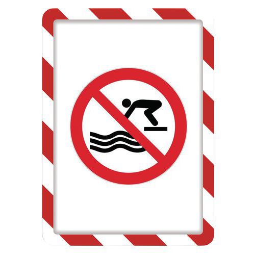 Funda-marco de presentación de seguridad - Dorso adhesivo removible A4