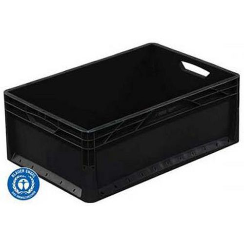 Caja norma Europa maciza negra de polipropileno reciclado - De 120 a 320 mm de altura