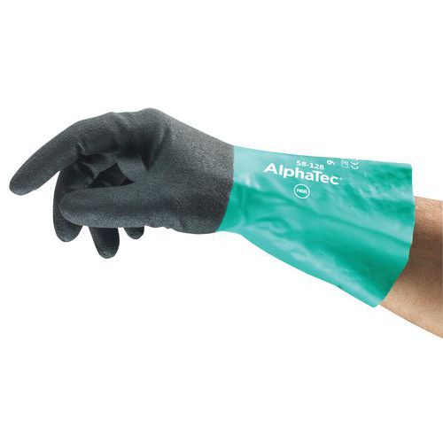 Guantes de nitrilo ergonómicos AlphaTec® 58-128 - Ansell