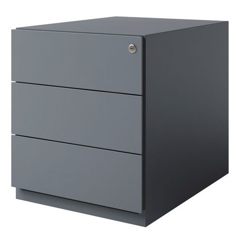 Cajonera móvil de metal baja - 3 cajones - Negro
