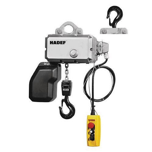 Polipasto eléctrico de gancho fijo - 2 ramales - Capacidad para 1600 kg