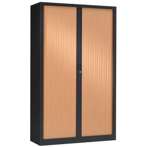Armario con persianas tono madera alta 198 cm Vinco