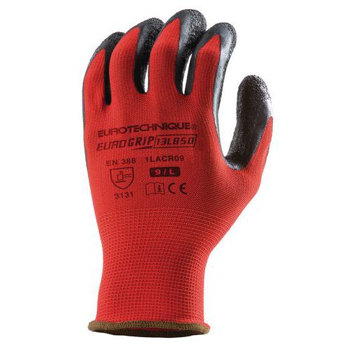 Guantes de nailon negro revestidos de látex Guantes de nailon negro revestidos de látex