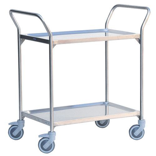 Carro de acero inoxidable - 2 bandejas - Capacidad hasta 120 Kg