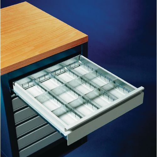 Kit de compartimentos para cajón - Acero - 12 compartimentos