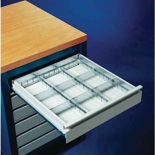 Kit de compartimentos para cajón - Acero - 9 compartimentos