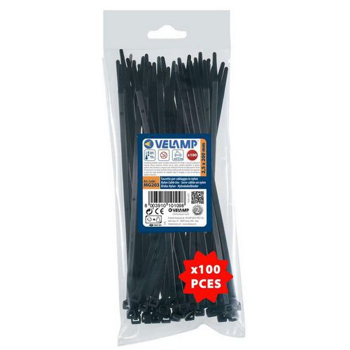 Abrazaderas de fijación de nailon negro - Velamp
