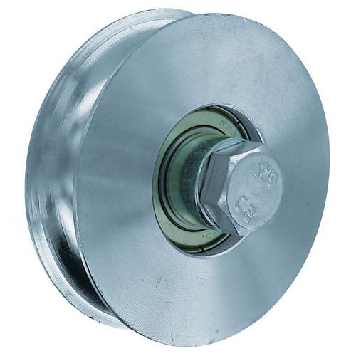 Rueda de acero galvanizado con ranura redonda - Capacidad de 200 a 400 kg