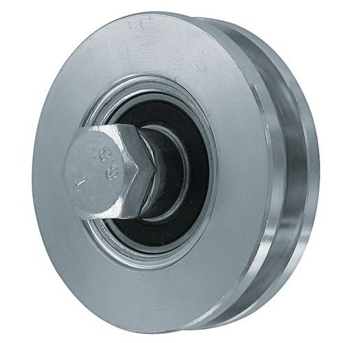 Rueda de acero cincado con rebaje rectangular - Capacidad de carga de 150 a 425 kg