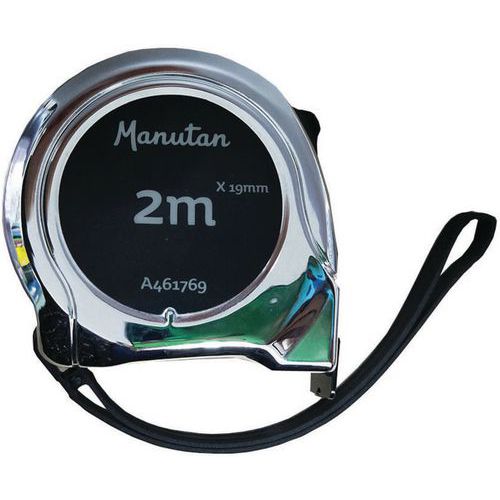 Cinta métrica 2 y 3 x 19 mm y 5 m x 25 mm - ABS cromado - Negro - Manutan Expert