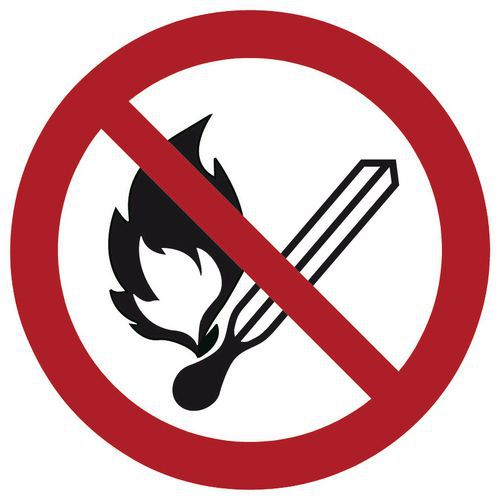 Señal de prohibición - Prohibido encender fuego - Rígida