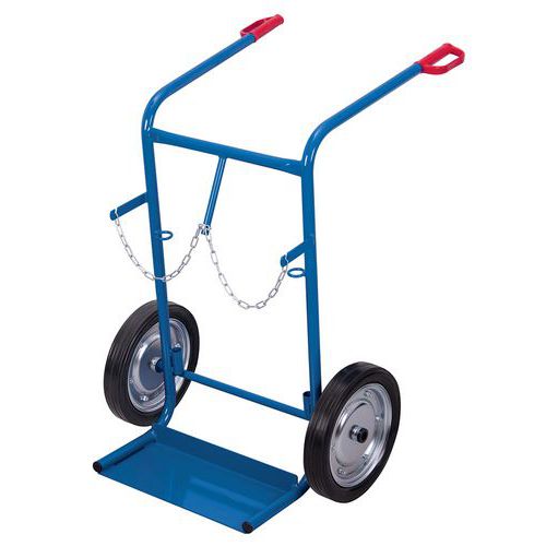 Carretilla de acero portabotellas - 2 botellas 40 L / 50 L - Capacidad 200 kg Carretilla de acero portabotellas - 2 botellas 40 L / 50 L - Capacidad 200 kg