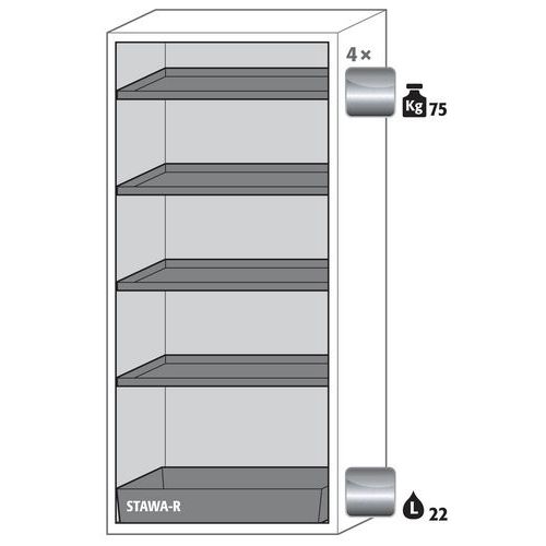 Armario de alta seguridad S-CLASSIC-90 blanco sim. RAL 9016 - asecos