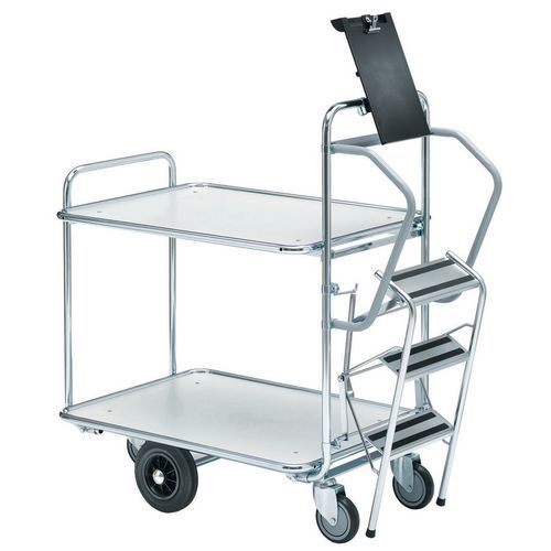 Carro para preparación de pedidos con bandejero - 2 plataformas - Capacidad 300 kg