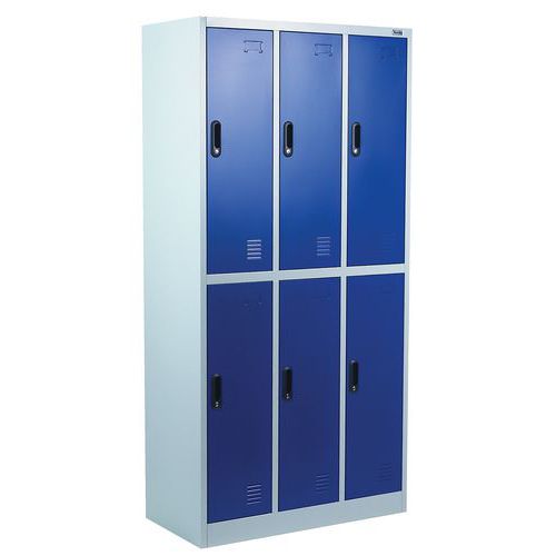 Taquilla con varios casilleros con perchero, con base - 3 columnas - Manutan Expert