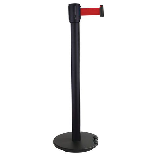Poste negro a correa 5 m - Base con ruedas - Manutan Expert