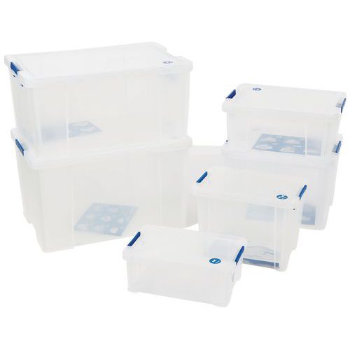 Caja de organización con tapa - 320 a 580 mm de largo - 10 a 70 L - Manutan Expert