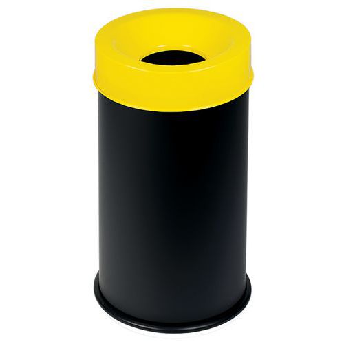 Papelera negra ignífuga con tapa 50 L