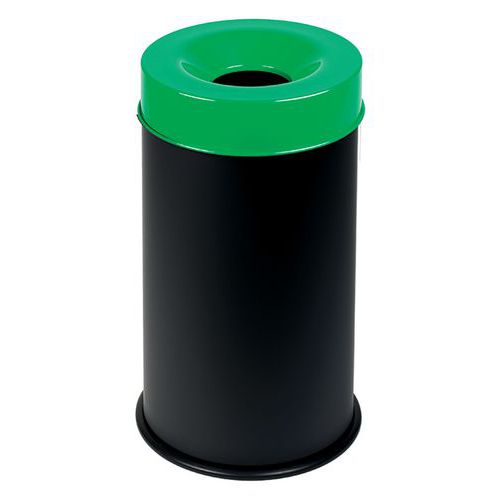 Papelera negra ignífuga con tapa 50 L