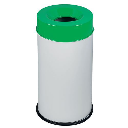 Papelera blanca ignífuga con tapa 90 L