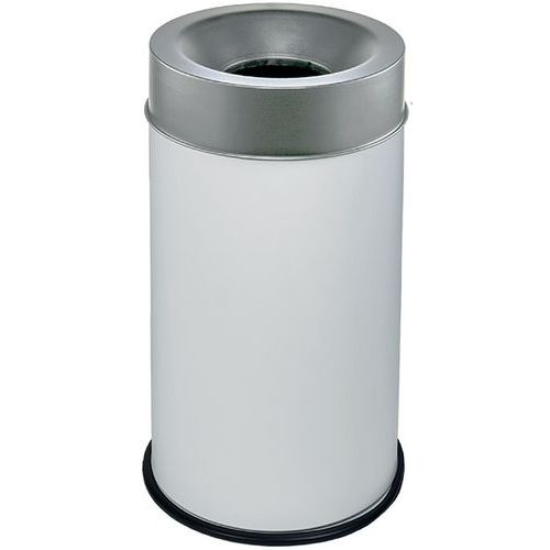 Papelera blanca ignífuga con tapa 90 L