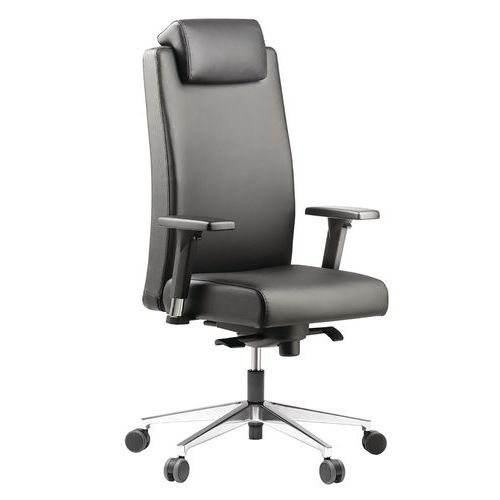 Sillón de dirección con respaldo alto cuero negro Bost - Sokoa