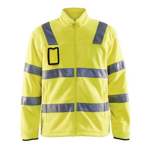 Chaqueta polar de alta visibilidad amarillo fluorescente
