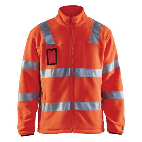 Chaqueta polar de alta visibilidad rojo fluorescente
