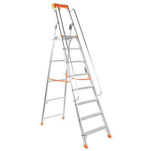 Escalera profesional de aluminio con rampa - Manutan Expert