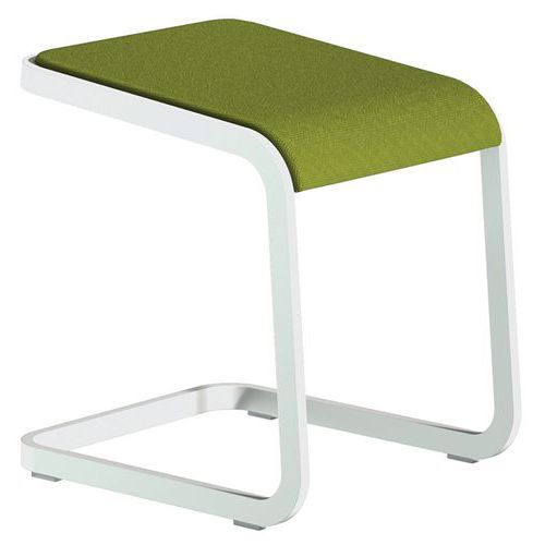 Taburete ergonómico bajo con pata blanco C-Stool