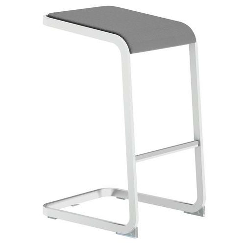 Taburete ergonómico alto con pata blanco C-Stool
